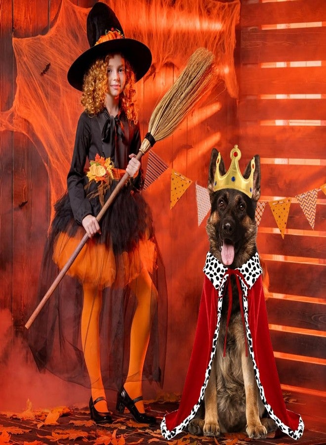 Vellibring Halloween Dog King Cloak Costume,Cute Funny Halloween Dog King Cape with Crown Adjustable Pet King Cloak for Large Dogs Cats Cosplay Party Supplies Accessories (L) - Image 5